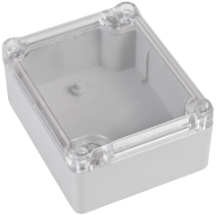 Universal enclosure; clear lid; ABS; 89 mm x 75 mm x 41 mm; IP65