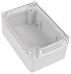 Universal enclosure; clear lid; ABS; 118 mm x 78 mm x 55 mm; IP65