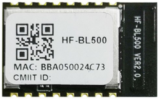 Bluetooth BLE5.0 / IEEE 802.15.1 Module; 2Mbps; Integrated RISC MCU / 48MHz, 48KB RAM, 512KB Flash; OTA; 2.5-4.3V; 22.5x13.5x3.0mm; вградена антена