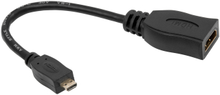 Преходен кабел micro HDMI към HDMI гнездо, дължина на кабела 0.235 метра, бял