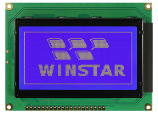 128x64 COB LCM; 75.0x52.7x8.9mm; STN Negative; Blue; Transmissive, W.T, 6:00; White LED BL; Parallel 8-bit; NT7107/NT7108 Controller; -20°C~+70°C