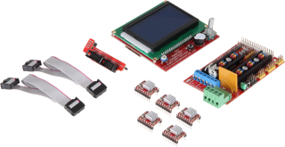 3D Printer Control Kit for Arduino Mega; RAMPS 1.4 Board + 4x20 LCD + 5xA4988 Motor Drivers