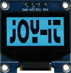 128x64pix.OLED; 0.96" 27x27x11mm; Blue on Black; I2C; SSD1306 Controller; 3.3V, 5.0V