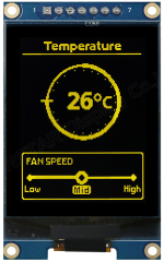 Graphic OLED Display Module; COG+PCB; 1.92" 160x128; Yellow; 34.9x57.8x5.36mm; SH1108 IC; 4-line SPI; Vcc=3.0V; -40°C to +80°C