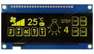 Graphic OLED Display Module; COF+FR+PCB; 3.12" 256x64; Yellow; Polarizer; SSD1322; Interface: 6800, 8080, SPI; Support Grayscale; FT6336U Cap. Touch