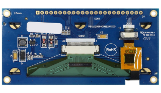 Graphic OLED Display Module; COF+FR+PCB; 3.12" 256x64; Yellow; Polarizer; SSD1322; Interface: 6800, 8080, SPI; Support Grayscale; FT6336U Cap. Touch