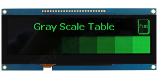 Graphic OLED Display Module; COF+FR+PCB; 5.5" 256x64; Green; Polarizer; SSD1322; Interface: 6800, 8080, SPI; Support Grayscale; GT911 Cap. Touch