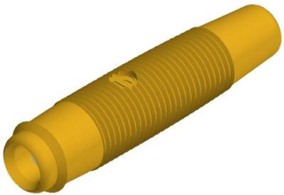 Banana socket 4mm, 16A, 60VDC, yellow, for cable up to 2.5mm2