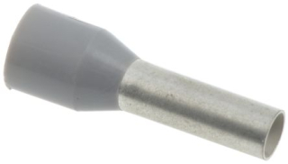 Partly insulated terminal(ferrule), grey, L1/L2=18x10mm, for wire AWG 12(4.0mm2)