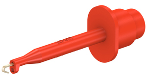 Test hook, Length 55.5mm, 1A 30V AC/60V DC, Socket 2 mm, Red