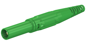 Insulated banana plug 4mm, 32A / 600V ( CAT III ), 1000V ( CAT || ), Green, screw connection