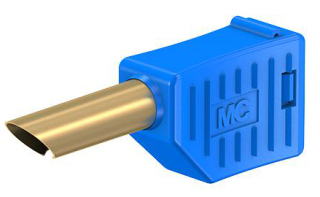 Plug Stackable ?4 mm for self-assembly of test leads; Solder connection; 19A/30VAC(60VDC); Blue