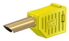 Plug Stackable ?4 mm for self-assembly of test leads; Solder connection; 19A/30VAC(60VDC); Yellow