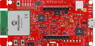 WFI32-IOT DEVELOPMENT BOARD; WFI32E01PC Wi-Fi Module with PIC32MZ-W1 SoC; 32Mbit External SPI Flash; PCB Antenna; MikroBUS™ socket