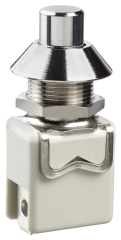 Robust Pushbutton Switch (Footswitch); SPST-NO; Copper silver plated contacts: 2A/250VAC/24VDC, 3A/125VAC/12VDC; Screw Terminals; Flat Plunger