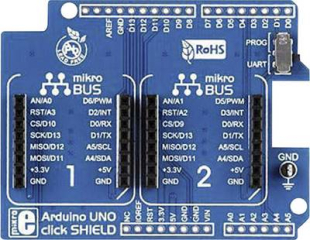 MikroBUS Click to Arduino Connectivity Arduino Platform Evaluation Expansion Board