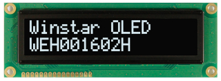 Character OLED Display Module 16x2 Yellow 122x44x10 mm, 5V; Built-in Controller WS0010; Interface: 6800, option 8080, SPI; -40?C to +80?C