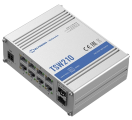 Industrial Ethernet Switch; 8 x RJ45 ETH ports 10/100/1000Mbps; 2 x SFP ports