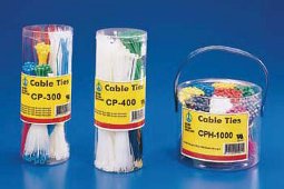 Cable Ties Set: 100x100mm Natural + 25x100mm each Red, Blue, Yellow and Green + 50x200mm Natural + 25x200mm each Red and Blue