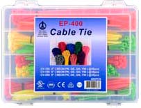Cable Ties Set: 100x100mm each Red, Blue and Green + 100x200mm Natural