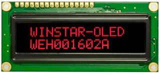 Character OLED Display 16x2 Red 80 x 36 x 10 mm, 5V
