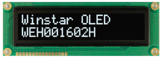 Character OLED Display Module 16x2 White 122x44x10 mm, 5V; Built-in Controller WS0010; Interface: 6800, option 8080, SPI; -40?C to +80?C
