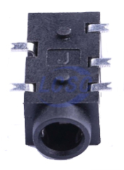 Stereo Jack Socket, 3.5mm, 5 Poles, 0.5A, 30VDC, RA, SMD