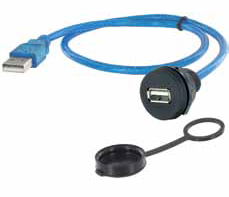 USB-A Socket( USB 2.0) to USB-A Plug, 0.5m  Length
