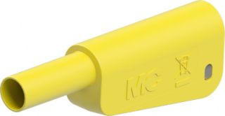 Insulated Banana Plug; 4mm; 32A/1000V CATII, 600V CATIII; MULTILAM; Gold Plated; Stackable; Screw Connection; Yellow