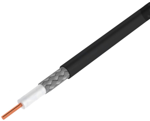 Coaxial Cable RG174 U, 50 Ohm, 1.0GHz, Outer diam. 2.6mm, Black, Price for 1 m