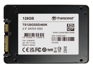 128GB, 2.5" SSD, SATA3, 3D TLC BiCS5, DRAM-less, PE: 3K; -20°C ~ 75°C