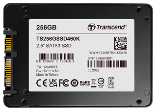 256GB, 2.5" SSD, SATA3, 3D TLC BiCS5, DRAM-less, PE: 3K; -20°C ~ 75°C