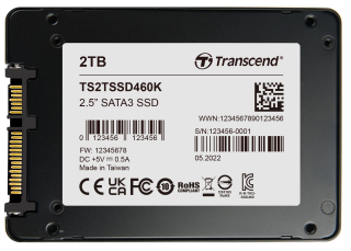 2TB, 2.5" SSD, SATA3, 3D TLC BiCS5, DRAM-less, PE: 3K; -20°C ~ 75°C