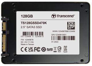 128GB, 2.5" SSD, SATA3, 3D TLC BiCS5, PE: 3K; -20°C ~ 75°C