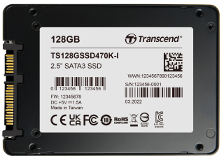 128GB, 2.5" SSD, SATA3, 3D TLC BiCS5, PE: 3K, Wide Temp.; -40°C ~  85°C