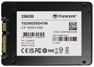 256GB, 2.5" SSD, SATA3, 3D TLC BiCS5, PE: 3K; -20°C ~ 75°C