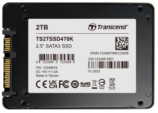 2TB, 2.5" SSD, SATA3, 3D TLC BiCS5, PE: 3K; -20°C ~ 75°C