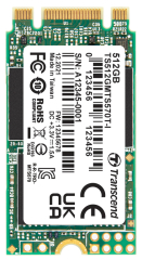 512GB, M.2 2242 SSD, SATA3 B+M Key, 3D TLC BiCS5, PE: 3K, 30u”, wide temp.; -40°C ~  85°C