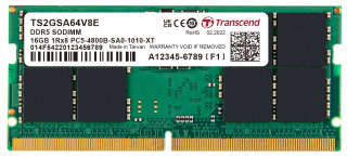16GB DDR5 4800 SO-DIMM 1Rx8 2Gx8 CL40 1.1V