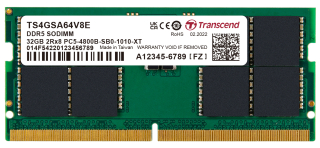 32GB DDR5 4800 SO-DIMM 2Rx8 2Gx8 CL40 1.1V