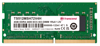 4GB DDR4 2400 ECC-SO-DIMM 1Rx8 512Mx8 CL17 1.2V