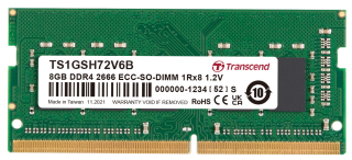 8GB DDR4 2666 ECC-SO-DIMM 1Rx8 1Gx8 CL19 1.2V