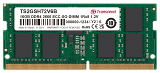 16GB DDR4 2666 ECC-SO-DIMM 2Rx8 1Gx8 CL19 1.2V