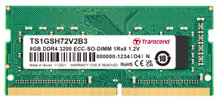 8GB DDR4 3200 ECC-SO-DIMM 1Rx8 1Gx8 CL22 1.2V