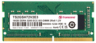 16GB DDR4 3200 ECC-SO-DIMM 1Rx8 2Gx8 CL22 1.2V