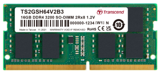 16GB DDR4 3200 SO-DIMM 2Rx8 1Gx8 CL22 1.2V
