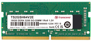 16GB DDR4 3200 SO-DIMM 1Rx8 2Gx8 CL22 1.2V