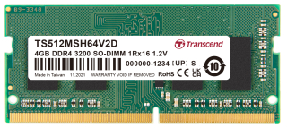 4GB DDR4 3200 SO-DIMM 1Rx16 512Mx16 CL22 1.2V