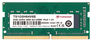 8GB DDR4 2666 SO-DIMM 1Rx8 1Gx8 CL19 1.2V