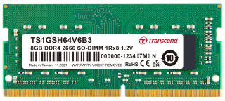8GB DDR4 2666 SO-DIMM 1Rx8 1Gx8 CL19 1.2V